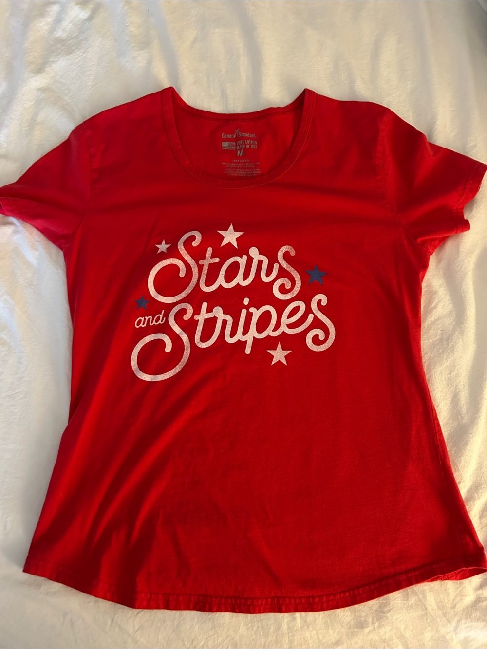 Patriotic Stars and Stripes Red Graphic Tee